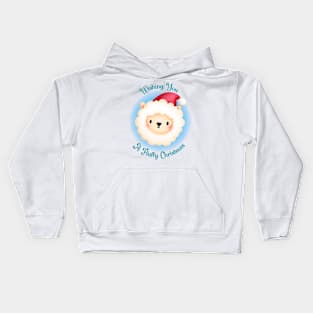 A Cute Lamb in Santa Hat Kids Hoodie